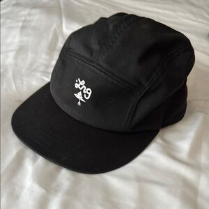 Lrg Black 5-Panel Hat with Minimalist Logo